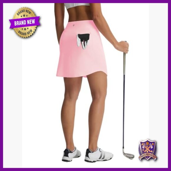 High Waist 17" Athletic Skort with 3 Pockets Stretchy UPF50+ - Picture 2 of 7